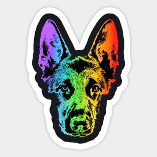 Rainbow German Shepherd Sticker